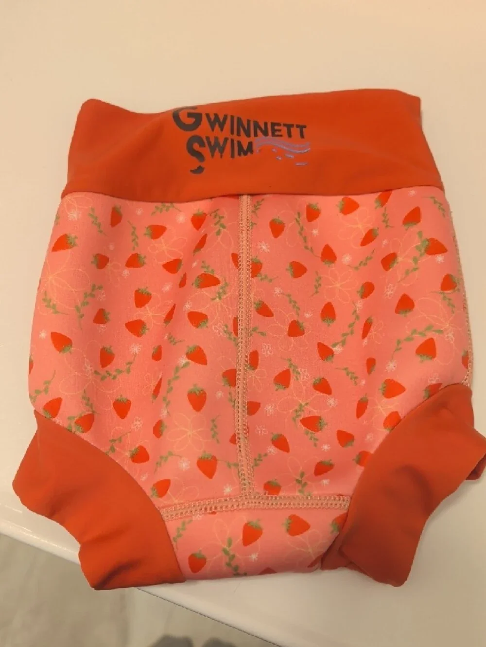 Splash About Strawberry Print Pink Swim Nappy - Reusable Diaper Cover